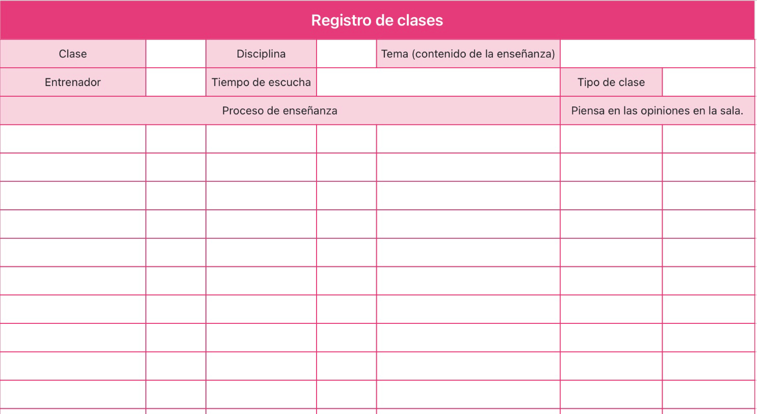 Formulario de registro de lecciones 1